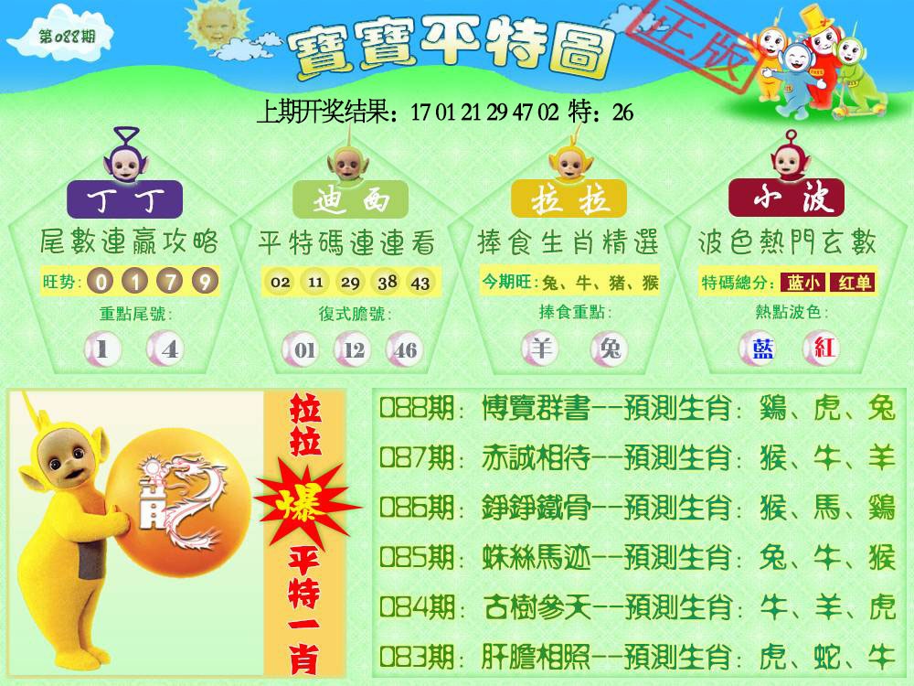 088期天线宝宝平特图[图]